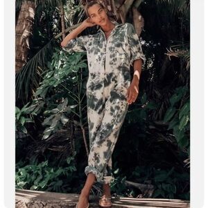 Free People Tie Die Flight Suit Size M- green